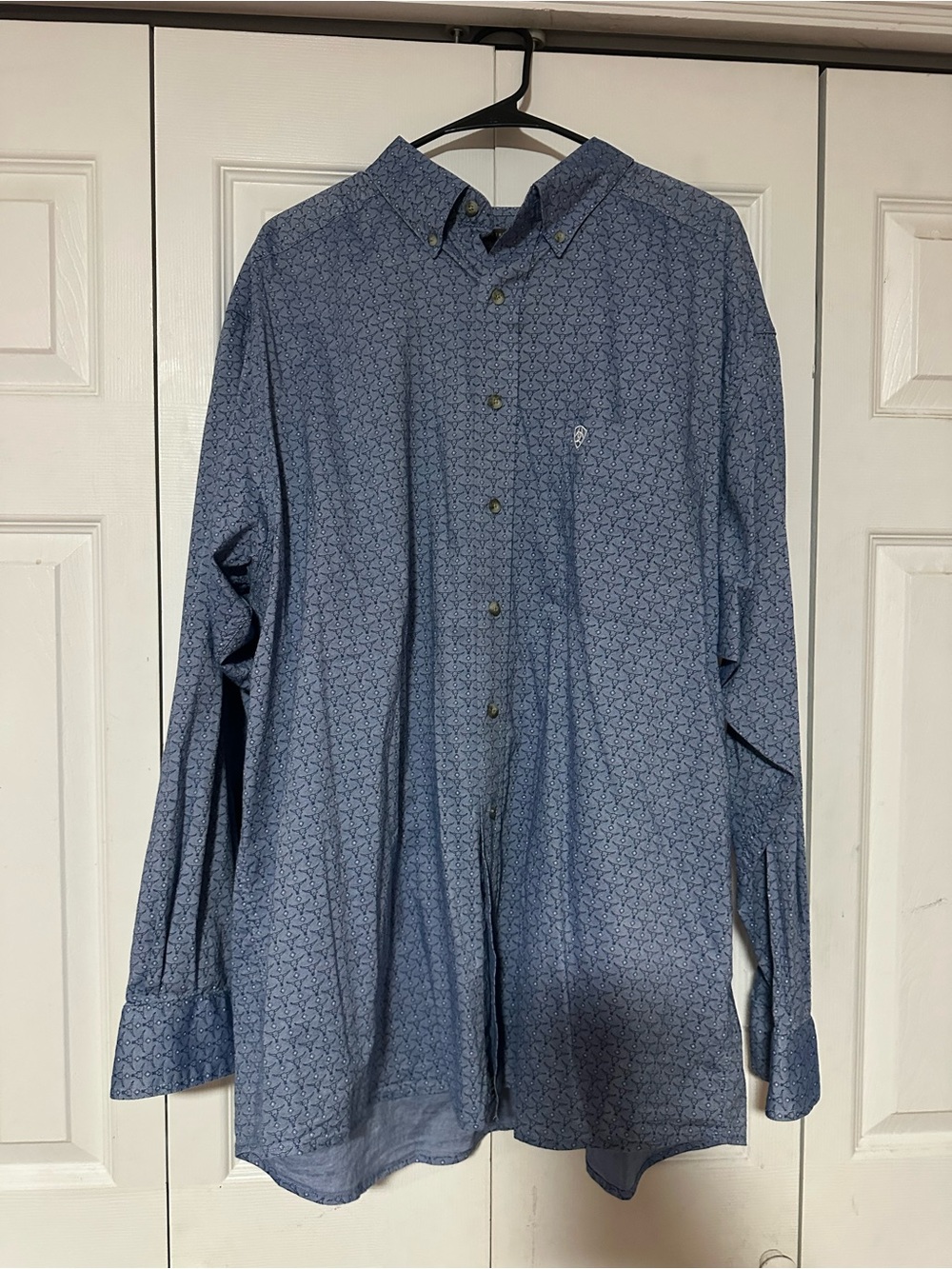 Ariat Men's Navy Micro-Pattern Button-Down Shirt